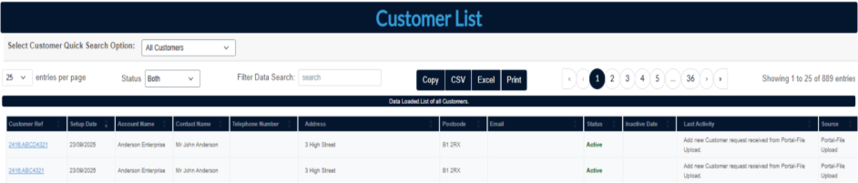 A screenshot of a customer list

AI-generated content may be incorrect.