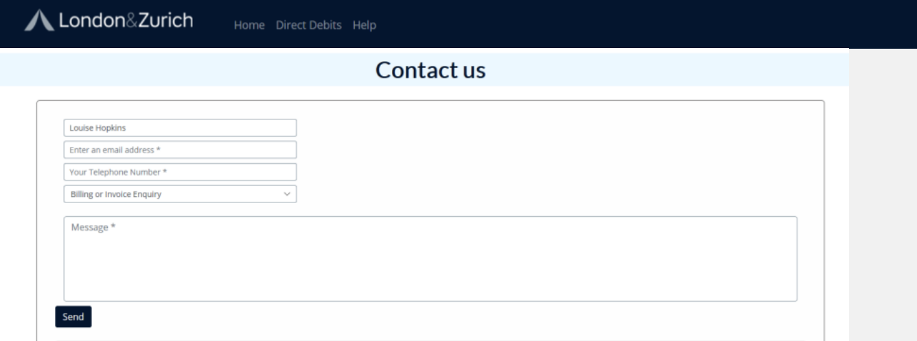 A screenshot of a contact us

Description automatically generated